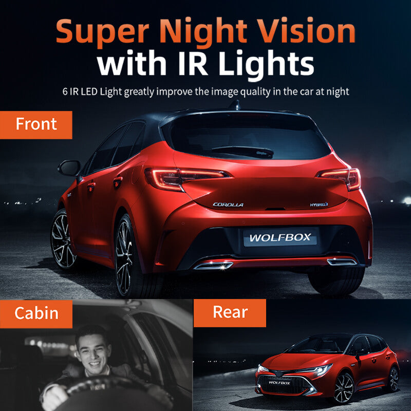 i07 | 3 Channel 2.5K+1080P+1080P Dashboard Recorder Built-in GPS WiFi camera wolfboxdashcamera