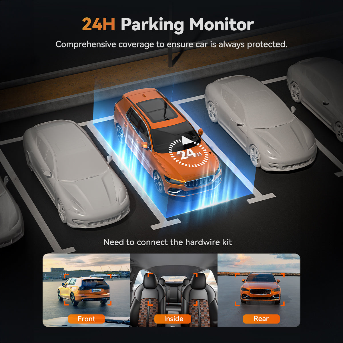 WOLFBOX X5 3 Channel Touchscreen WiFi Mini Dash Camera camera WOLFBOX