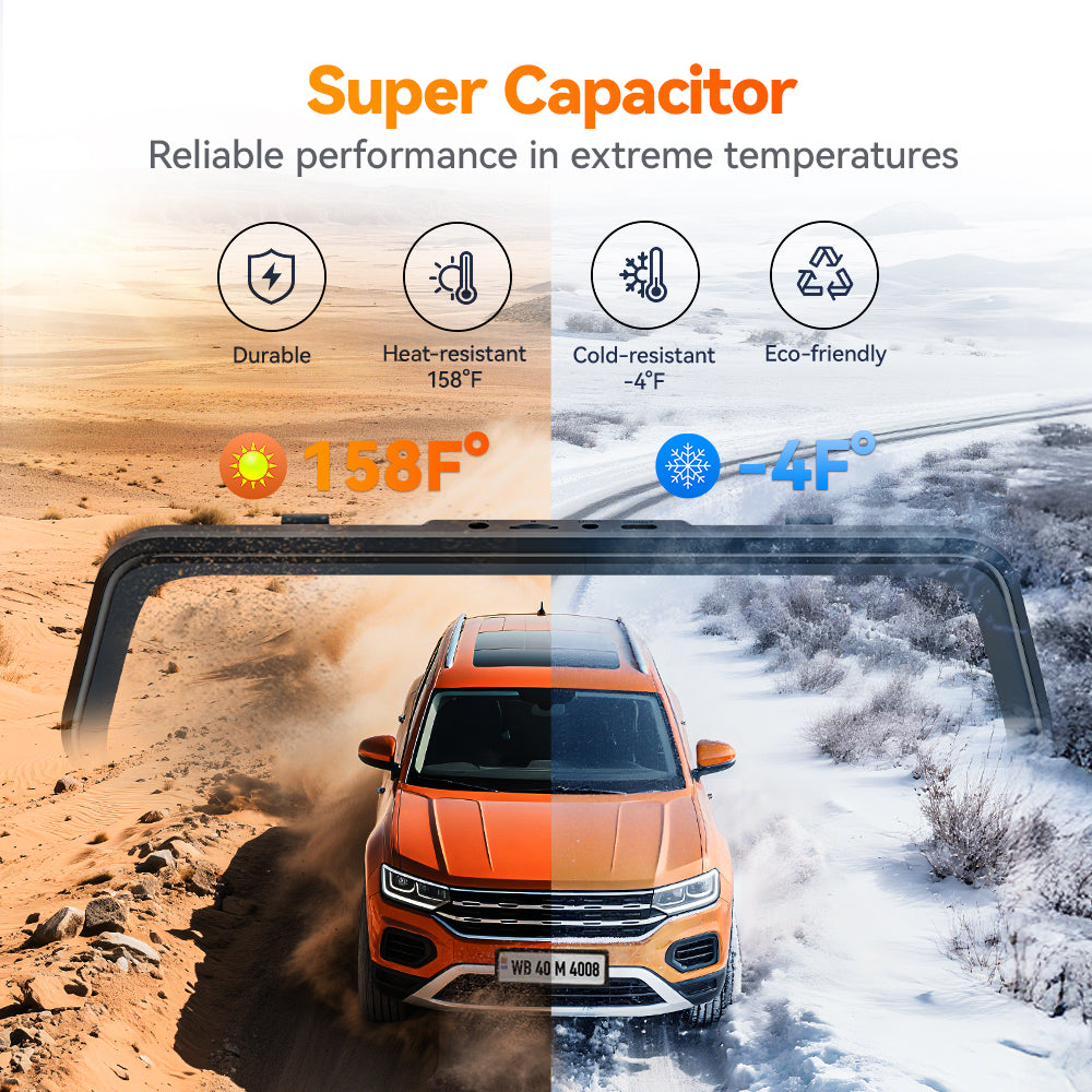 WOLFBOX M40 4K 10" ADAS WIFI Touch Screen Mirror Dash Cam